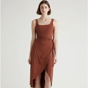 Quince Tencel Jersey Side tie Midi Dress medium NWT